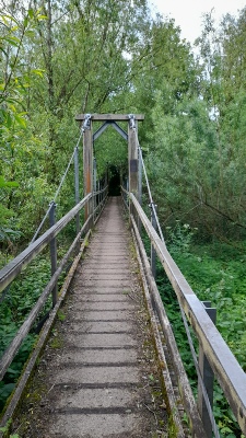 Indiana Jones bridge before river Arun