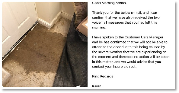 Buyer is expecetd to live with this  after two years of trying to fix house builder has  given up!