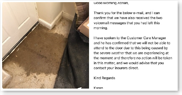 Buyer is expecetd to live with this  after two years of trying to fix house builder has  given up!